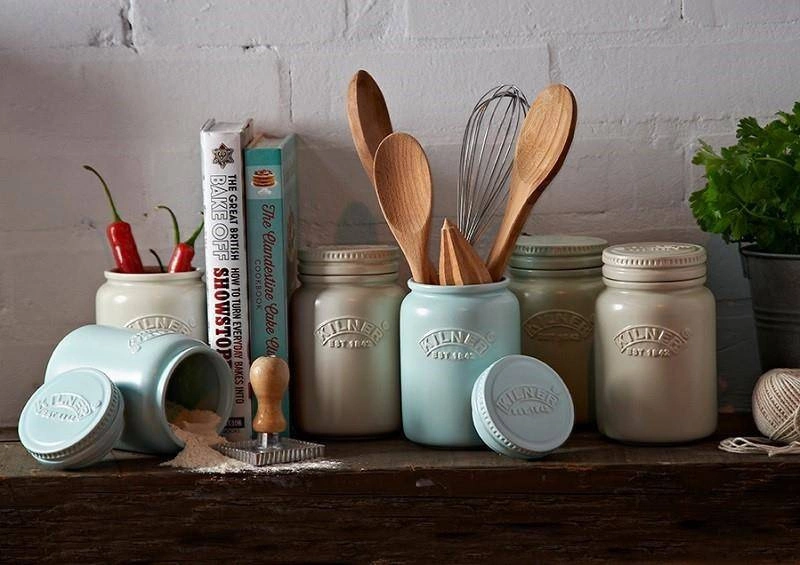 Kilner - Słoik ceramiczny, szary, Ceramic Push Top