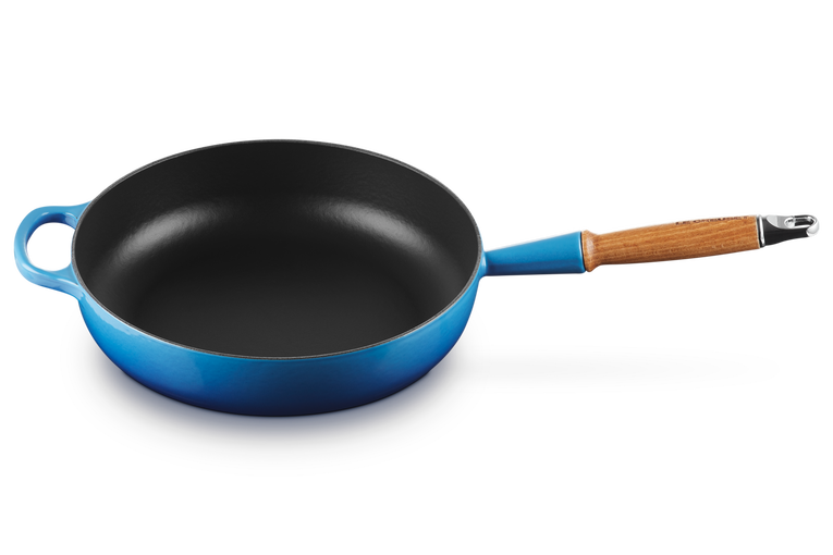 Le Creuset - głęboka patelnia żeliwna lazur Sauté 28 cm