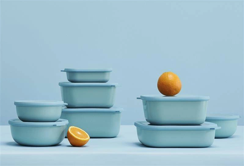 Mepal - Zestaw 3 misek Cirqula prostokątna 750 1500 3000 Nordic Blue