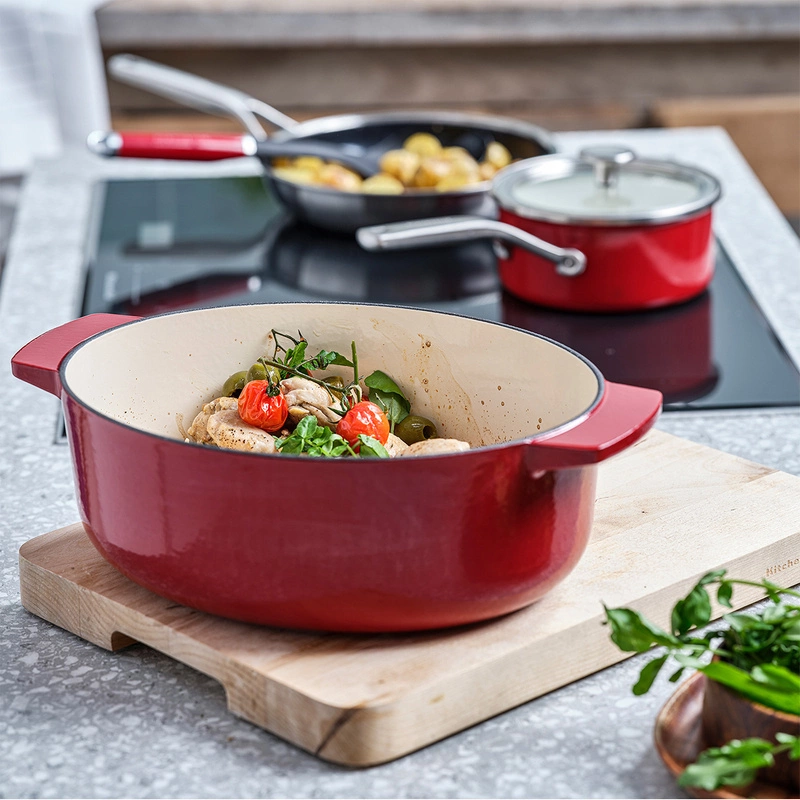 KitchenAid - garnek żeliwny owalny 5,6L Empire Red