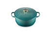 Le Creuset brytfanna żeliwna emaliowana Signature okrągła 20 cm 2,4l bleu riviera