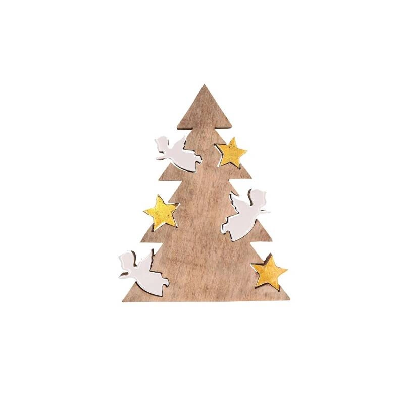 RITUALI DOMESTICI - LINCASTRO Drewniana choinka z aniołkami S