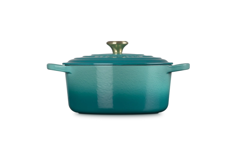 Le Creuset brytfanna żeliwna emaliowana Signature okrągła 22 cm 3,3l bleu riviera