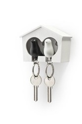 Qualy - Wieszak na klucze Budka podwójna biało-czerwona