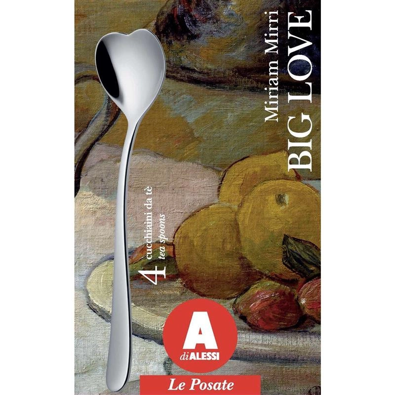 A di Alessi - zestaw 4 łyżeczek do herbaty, polerowane BIG LOVE
