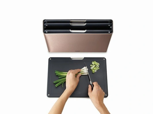 Joseph Joseph - Zestaw 4desek do krojenia RoseGold FolioSteel