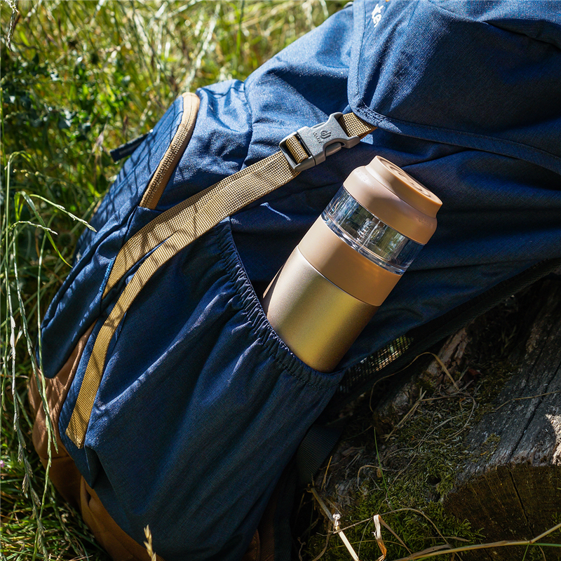 Lurch - kubek termiczny z zaparzaczem, stalowy, 0,4 l, brązowy