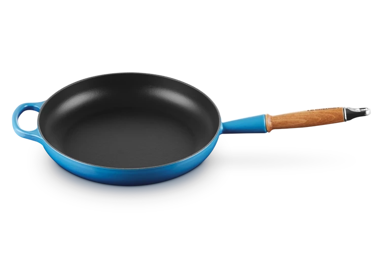 Le Creuset - patelnia żeliwna z drewnianym uchwytem 26 cm Azure