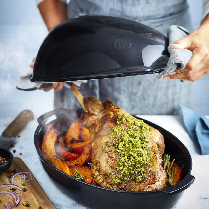 Emile Henry - Duże naczynie do pieczenia - 41,5 x 27,5cm 5l - czarny