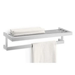 Zack - półka i wieszak łazienkowy Linea stal matowa