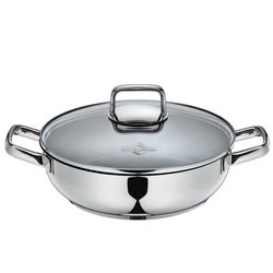 Kuchenprofi - stalowa patelnia do serwowania ze szklaną pokrywką, śred. 28 cm Pisa