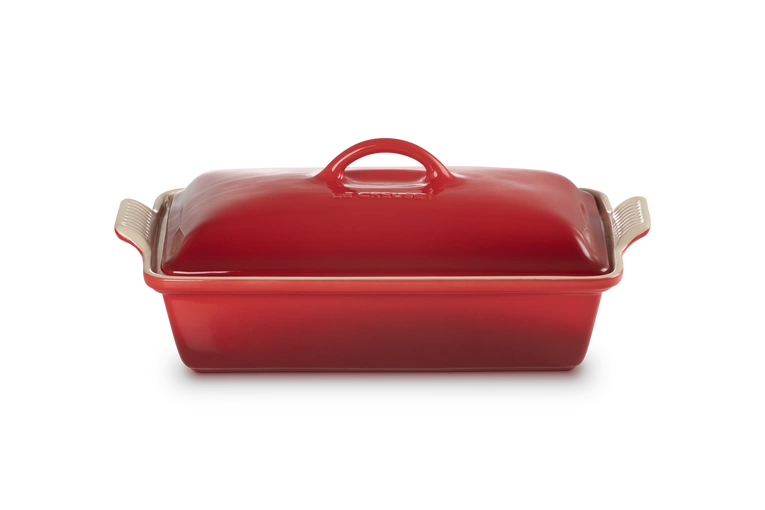 Le Creuset - Prostokątna ceramiczna forma do pieczenia 3,8 l wiśniowa