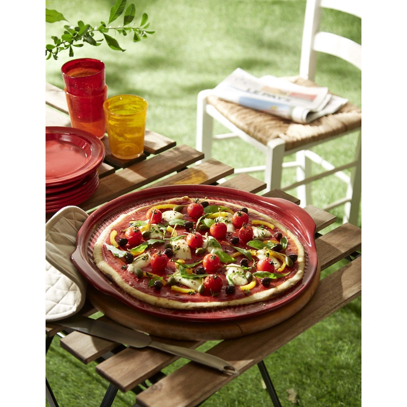 Emile Henry - Kamień do pizzy 37 CM - czerwony
