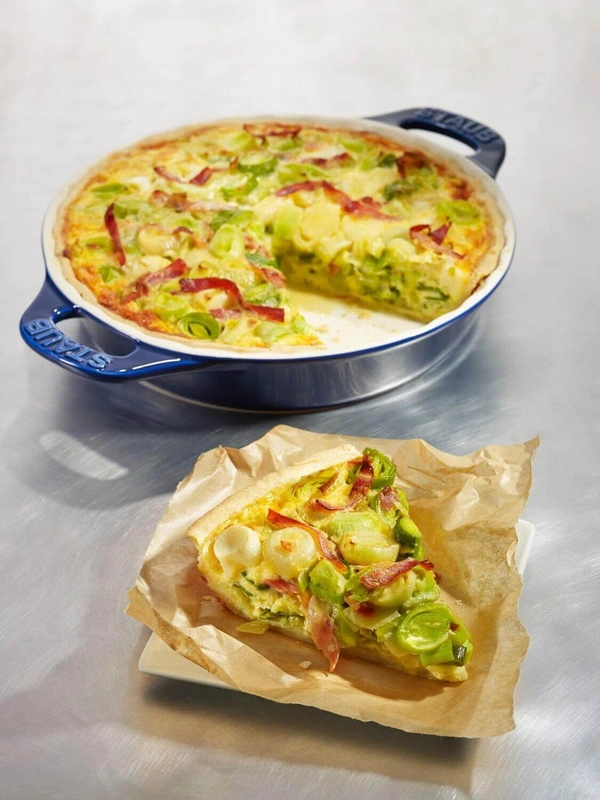 Staub - okrągły półmisek ceramiczny do ciast 1.2 l, niebieski