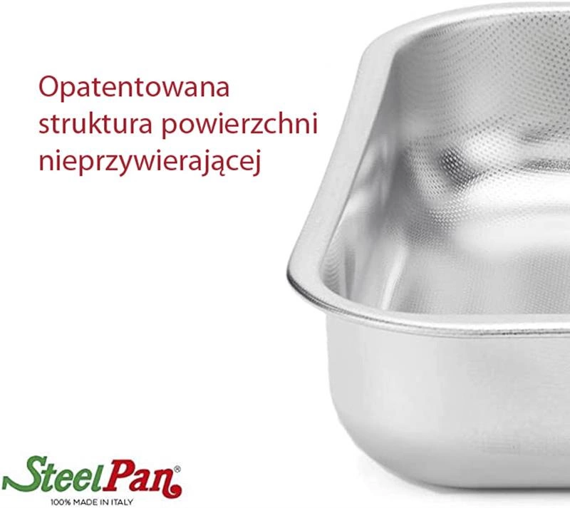 Steel Pan - Forma okrągła do pieczenia pizzy stalowa z nieprzywierającą teksturą 32x3 cm