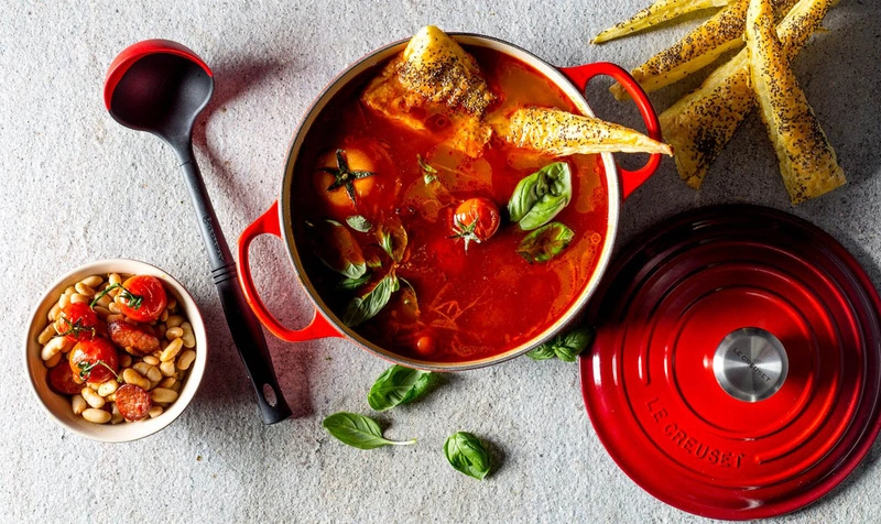 Le Creuset - brytfanna żeliwna emaliowana Signature okrągła 26 cm 5,3 l wiśniowa