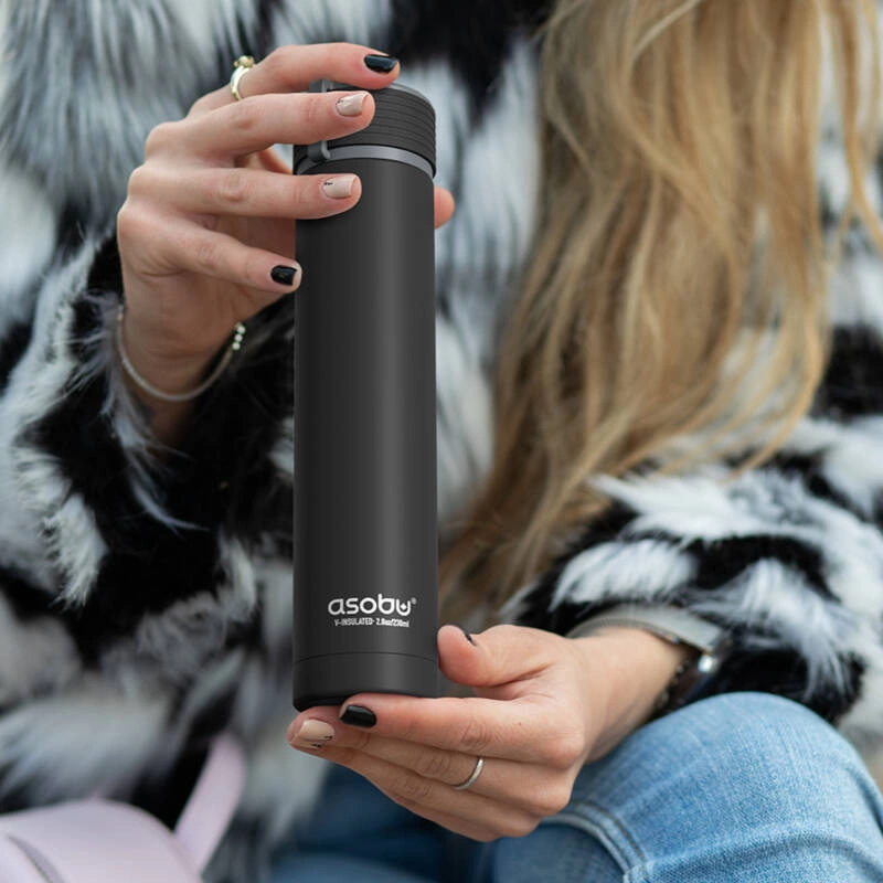 Asobu - Butelka termiczna SKINNY MINI BLACK, 230ml