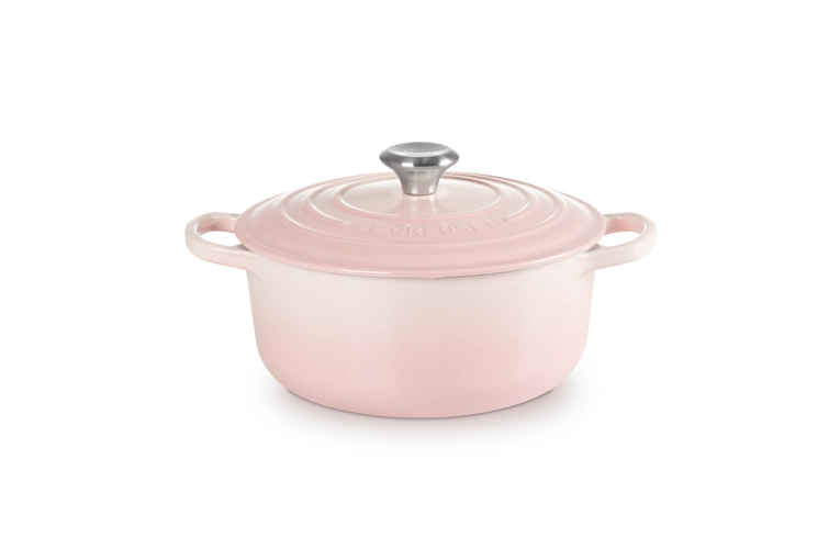 Le Creuset - garnek żeliwny Signature 20 cm 2,4 l shell pink