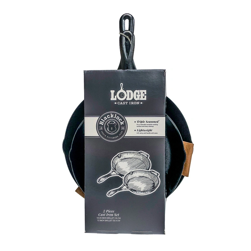 Lodge - Patelnie żeliwne 26 + 30cm BLACKLOCK