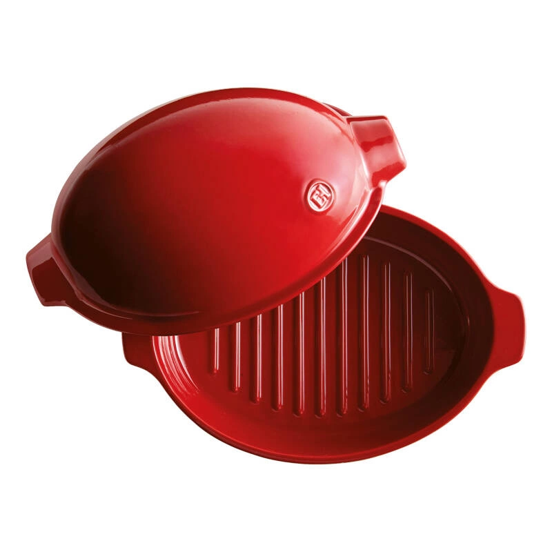 Emile Henry - Duże naczynie do pieczenia drobiu i mięs ceramiczne czerwone