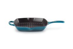 Le Creuset - patelnia żeliwna grillowa z dwoma uchwytami 26 cm Deep Teal