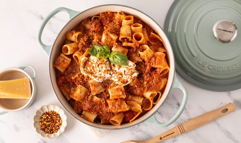 Le Creuset - brytfanna żeliwna emaliowana Signature okrągła 22 cm 3,3 l sea salt