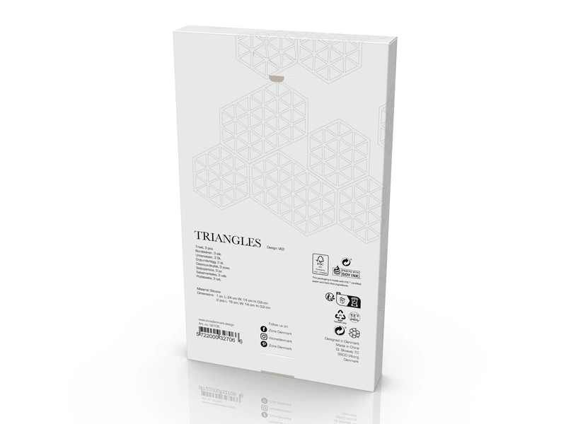 Zone Denmark - Podkładki pod naczynia 3 szt. Triangles Khaki/Sand/Indigo