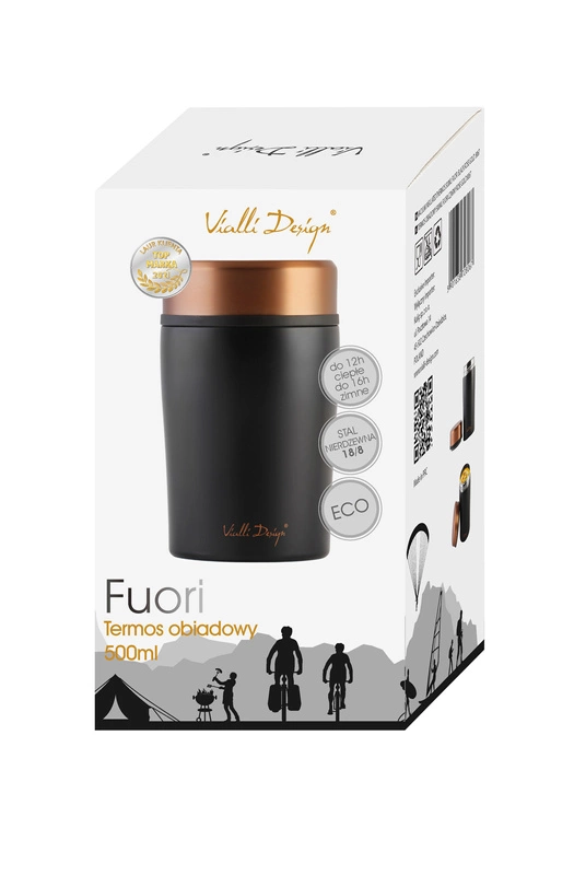 Vialli Design - Termos obiadowy 500ml FUORI czarny Rose Gold