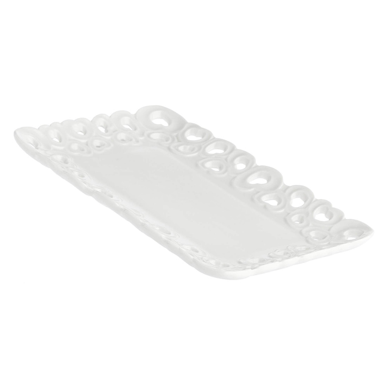 La Porcellana Bianca - zdobiona taca do serwowania 20 x 13 cm Valentino