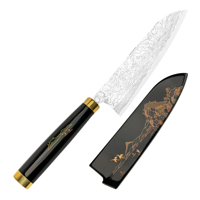 Takeshi Saji - Art Fuji on Lake R-2 Nóż Santoku 18 cm + Saya