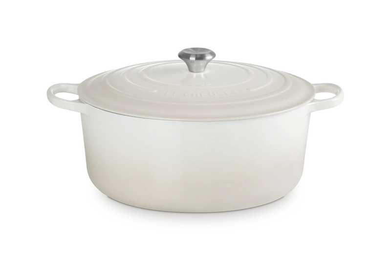 Le Creuset brytfanna żeliwna emaliowana Signature okrągła 34 cm 12 l meringue