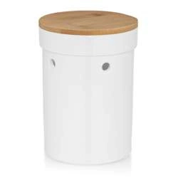 Kela - Pojemnik ceramiczny na cebulę biały Salena