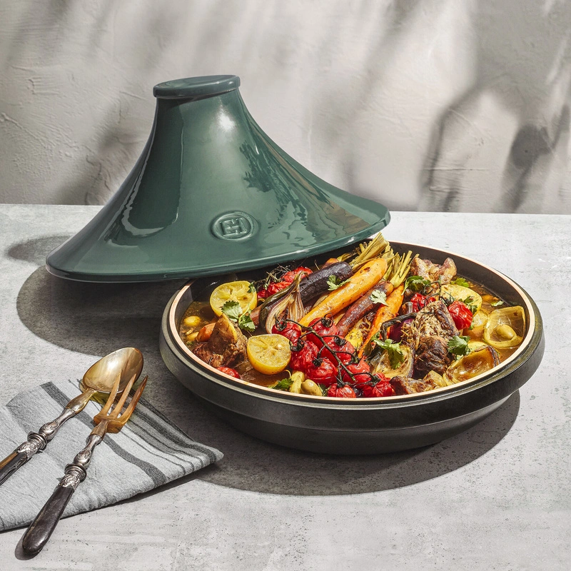 Emile Henry - Tagine Delight indukcja 33cm 4L- czerwono-czarny