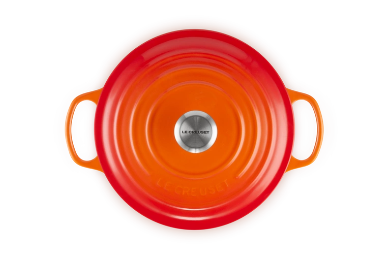 Le Creuset - garnek żeliwny emaliowany Signature okrągła 24 cm 5 l Płomienny