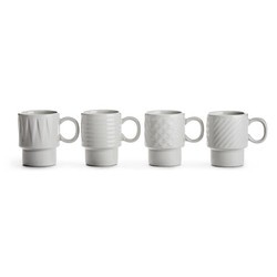 Sagaform - filiżanki do espresso, 4 szt., białe, ceramika, 0,1 l Coffee & More
