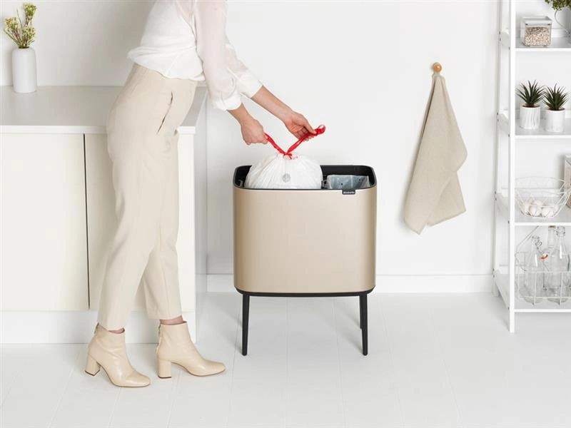 Brabantia - Kosz na śmieci Touch Bin Bo 11L+23L Szampański