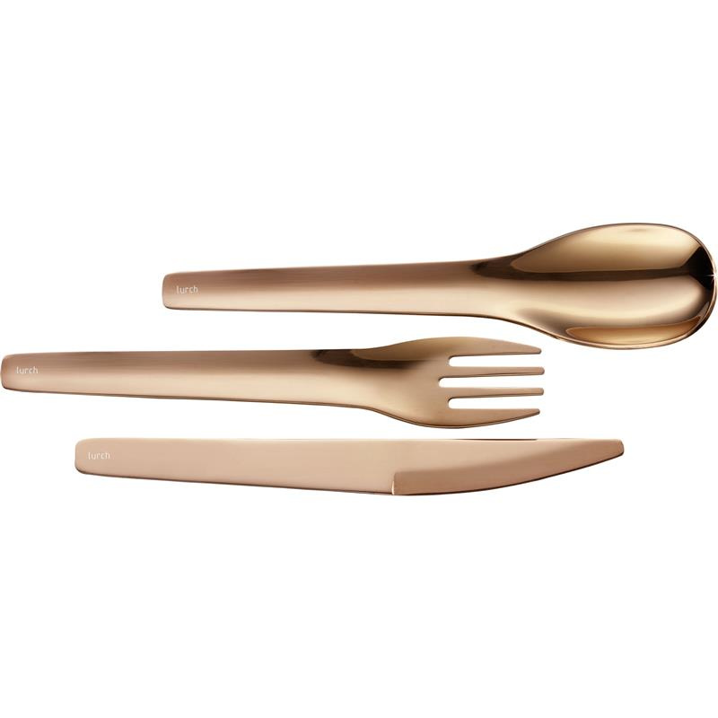 Lurch - zestaw sztućców w etui, 3 el., 18 cm, brązowe To-Go