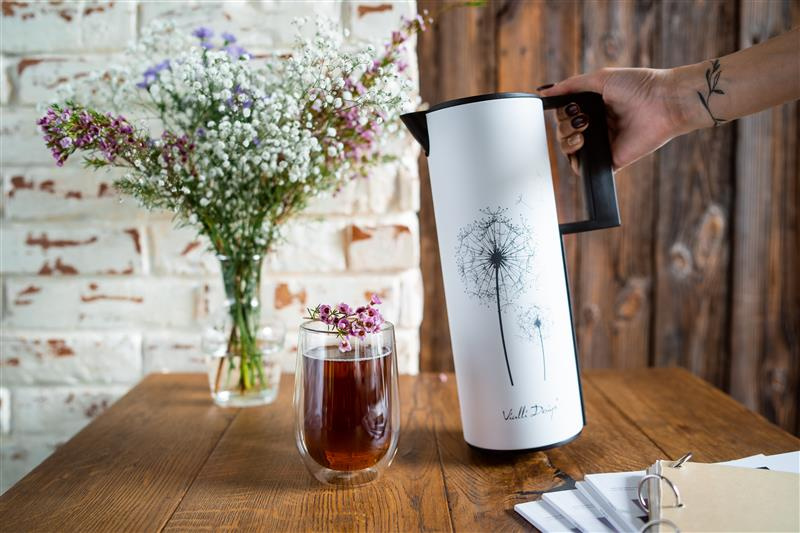 Vialli Design - Termos z wkładem szklanym 1L CORTO biały