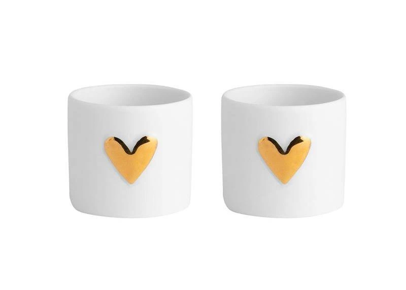 Raeder - Zestaw 2 świeczników na tealight - złote serce
