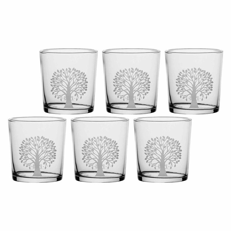 La Porcellana Bianca - zestaw 6 szklanek z grubym dnem drzewo 350 ml Babila