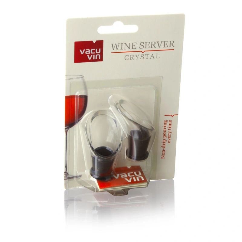 VACU VIN - Nalewak do wina kryształ czarny (zestaw 2 szt)przezroczysty, czarny