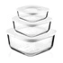 Guzzini - ZESTAW 3 SZCZELNYCH POJEMNIKÓW SZKLANYCH