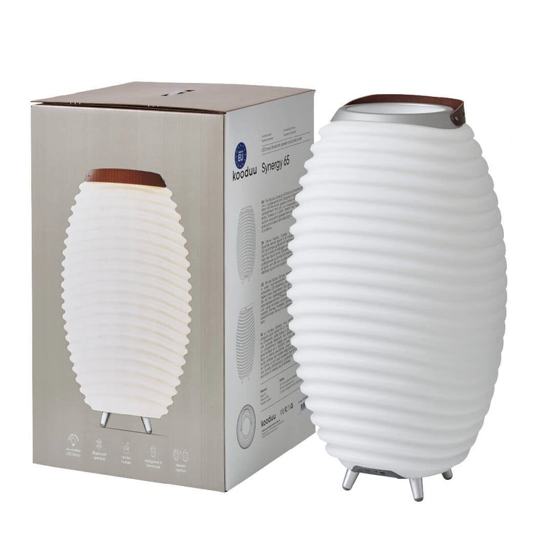 Kooduu - SYNERGY 65 Lampa LED z głośnikiem i coolerem na napoje - 70 x 41 cm, Biały