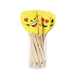 Zassenhaus - szpatułka do ciasta, silikon/drewno bukowe, różne wzory, 30,5 cm Smiley