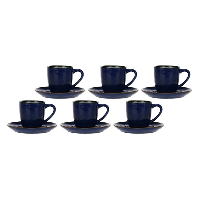 Rose&Tulipani - zestaw 6 filiżanek do espresso 90 ml Concerto Blu Cobalto