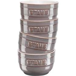 Staub - zestaw 4 ramekinów okrągłych 9 cm, antyczny grafitowy XS-MINIS