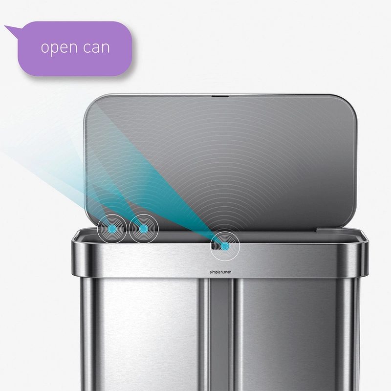 simplehuman - Kosz na śmieci 58L LINER POCKET RECYCLER - sensor