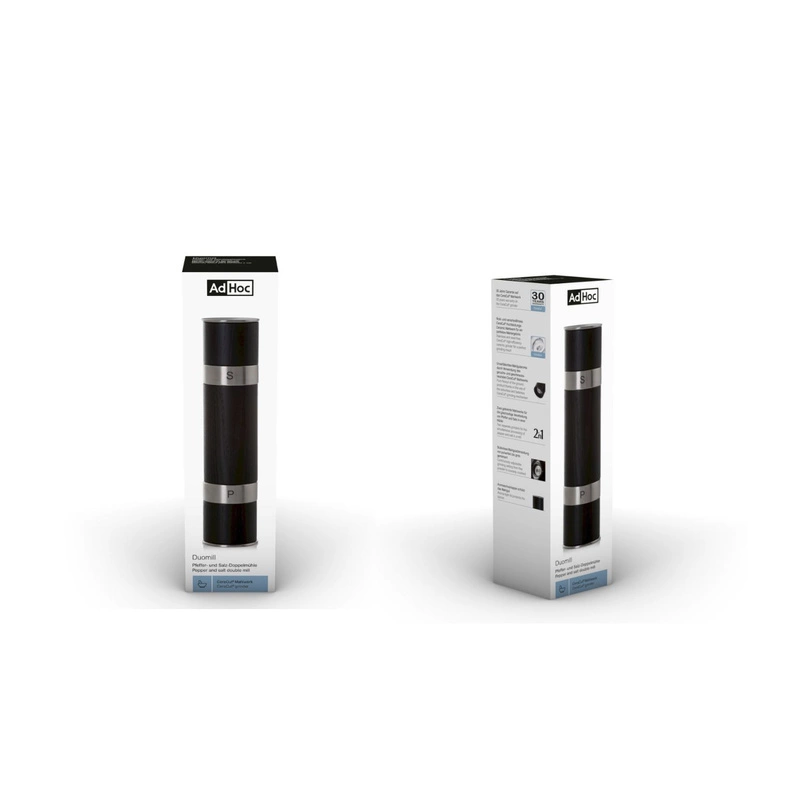 AdHoc - Młynek do pieprzu/soli podwójny DUOMILL czarny