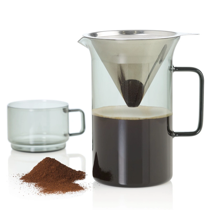 AdHoc - Zaparzacz przelewowy IMPACT, szary 600ml