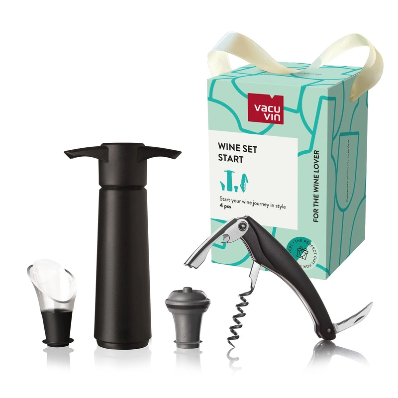 VacuVin - Wine Set Start – zestaw akcesoriów do wina, czarny